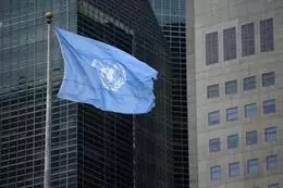 Archivo – Bandera de Naciones Unidas en la sede de la ONU en Nueva York – YORICK JANSENS / ZUMA PRESS / CONTACTOPHOTO