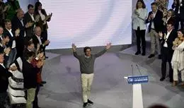 El alcalde de Madrid, José Luis Martínez-Almeida, durante la presentación de candidatos del PP en las disntitas capitales de España - PP MADRID