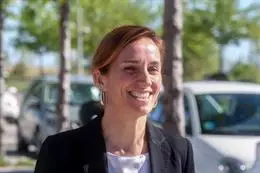 La candidata de Más Madrid a la presidencia de la Comunidad, Mónica García, a su llegada a la Ciudad de la Justicia – Ricardo Rubio – Europa Press