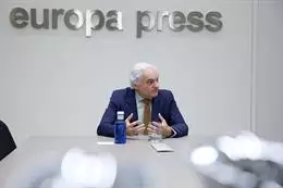 El presidente de la Confederación Empresarial de Madrid (CEIM) y vicepresidente de la CEOE, Miguel Garrido, durante una entrevista con Europa Press – Jesús Hellín – Europa Press